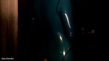 Preview 1 of Nude Anytarusssia - Latex Rubber Wash and Teasing by Sexy Curvy MILF Arya Grander