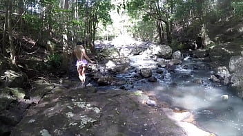 Preview 2 of 1st Tmie Xxxnxxx Boy - SecretCrush - Flashing In Public Waterfall Leads to Pussy Fuck 2017