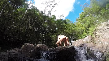Preview 4 of 1st Tmie Xxxnxxx Boy - SecretCrush - Flashing In Public Waterfall Leads to Pussy Fuck 2017