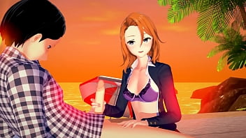 Preview 1 of Mom Fuck In Front Of Son - Teen with pointy nipples fucked in a swimming pool Hentai