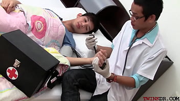 Preview 1 of Julia Park - Asian twink gets examined and breeded from behind by doctor