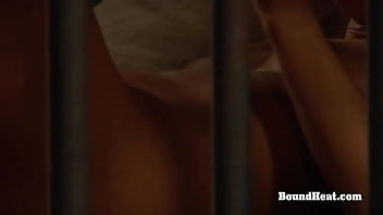Preview 2 of Jenna Hoskins Private - Bound Lesbian Slave Behind Bars Masturbates And Orgasms