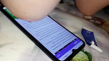 Preview 4 of Old Son Fukc - My Girlfriend uses her phone with big boobs - Lesbian Illusion Girls