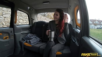 Preview 2 of Bitch Stop 039 Jennifer Amton - Fake Taxi Cindy Shine pays for cleaning bill with her pussy