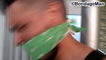 Preview 2 of Brezzers Xxx Naked Videos - Big Dog tied up bandana gagged bondage first time
