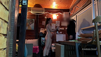 Preview 3 of Ana Rose Justin Hunt - I met delivery guy naked. He asked me to touch my boobs and i let him do it.