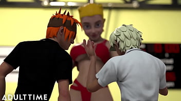 Preview 2 of Japanese Sperm Granny - ADULT TIME - Big Titty Hentai Gym Teacher Shows The Class How To Give Head