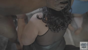 Preview 1 of Lift Main Sex - CFNM femdoms tugging and sucking subject in kinky group