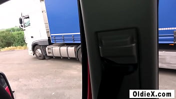Preview 2 of Big Tit Art Porn - Granny gets sweaty in the van