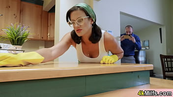 Preview 1 of Gilf Ala - Busty MILF maid waxing her dirty landlords big dick