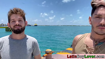 Preview 2 of Ddorm Net Free - Latin guys celebrate gay pride on the beach outdoor