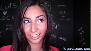 Preview 1 of Pov Tiny Ass - Pussyfucked gloryhole babe sucking dick