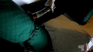 Preview 1 of Virgin Bloody Deploration - Riding a strap-on dildo