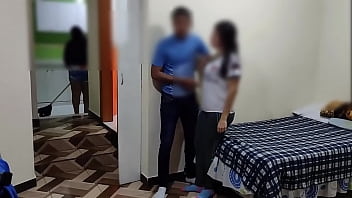 Preview 2 of Thief Fucked Forcefully - La cornuda de mi mujer se pone a limpiar la casa mientras mi vecina y yo estamos del otro lado teniendo sexo antes de que sede cuenta