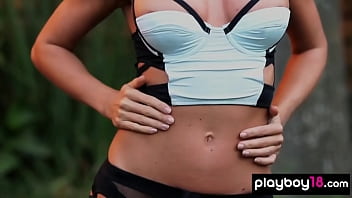 Preview 1 of Alexa Bliss Xnxx - Busty ukrainian babe Elena Romanova looks lush in fancy black lingerie