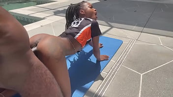 Preview 2 of Petaling Jaya - Ebony thot gets fucked for team spot