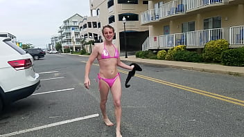 Preview 4 of Arabic Bangs - Wiggling my bikini buns and showing off my tramp stamp in Ocean City like only denver shoemaker can
