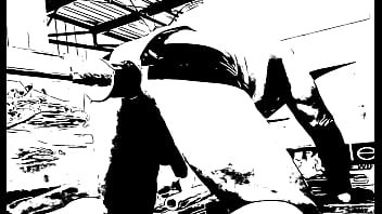 Preview 2 of Big Dick British Orgy - Black and White