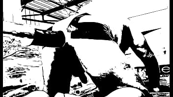 Preview 3 of Big Dick British Orgy - Black and White