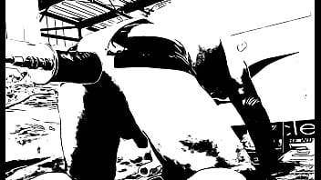 Preview 1 of Big Dick British Orgy - Black and White