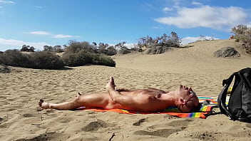 Preview 3 of All Porn Hb - Public handjob in the dunes of Gran Canaria