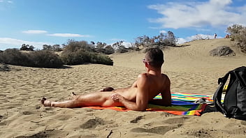 Preview 4 of All Porn Hb - Public handjob in the dunes of Gran Canaria