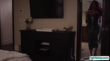 Preview 1 of Hindi Bgrd - Busty latina TS analed her fat guy date