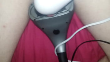 Preview 4 of Glass Girls Bed - Vibrators make my dick jiggle in pleasure.