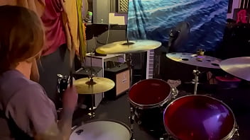 Preview 3 of Woodman French Pov - Felicity feline drumming in her lockout