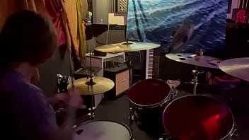 Preview 1 of Woodman French Pov - Felicity feline drumming in her lockout