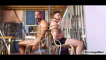 Preview 2 of Cum Alon - Victor and Peter ballgagged