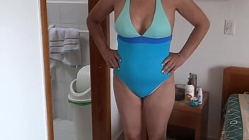 Preview 2 of Vodka Shots - Initial video - My hot wife,  Latin mother shows off on the beach and puts many hard cocks,  excited she goes to the apartment and masturbates in front of the hotel owner,  she asks him to fuck her hard in the ass,  cuckold husband