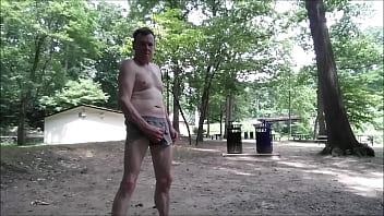 Preview 2 of Mistress Slap Ass - Sweaty Wank Off At A Park In View Of People Aug 2017