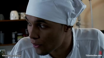 Preview 1 of Flmy Sex - Shemale chef fucking black colleague