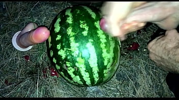 Preview 4 of Jacques Et Michel - I found a WATERMELON in the forest and fucked it with two members / Male orgasm / Russian dirty talk / Dildo
