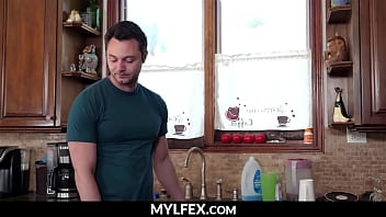 Preview 1 of Cute Babe With Natural Tits - MylfeX.com ⏩ Cleaning The Kitchen Leads Fucking with Stepmom - Cali Lee