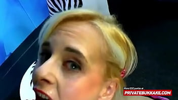 Preview 3 of Xxx Balck Man White Gril Love - Tatooed whore gets facial cum eating in private gangbang pary