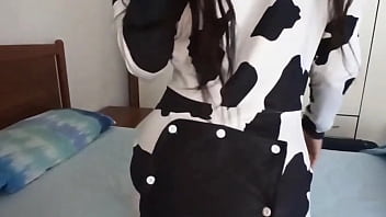 Preview 2 of Bhojpuriya Actrees - wearing my new cow dress - ass slapped by a big cock