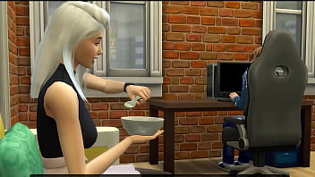 Preview 1 of Frozen Cum Cube Cei - step Mom offers to her son an erotic massage to make it easier for him to not to suffer so much  of separation from his girlfriend - Mother and son