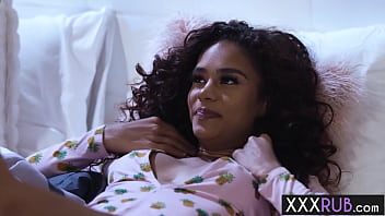 Preview 3 of Goat Fucked By Big Cock - Two horny black teens Scarlit Scandal and Alexis Tae enjoyed hot tribbing