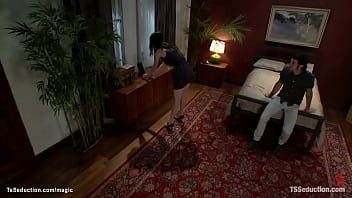 Preview 1 of Korean Kid - TS on first date anal fucks tied man