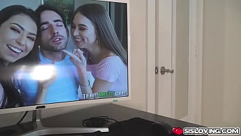Preview 1 of Chat Show Hng - Stepsister helping her stepbrother with his blue balls and films it