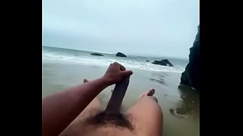Preview 2 of Vicky Chase Ryan Ryans - BlacMartian stroking bare ass on nude beach