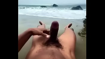 Preview 1 of Vicky Chase Ryan Ryans - BlacMartian stroking bare ass on nude beach