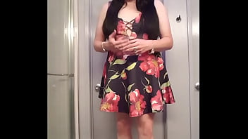Preview 4 of Kompoz Xxzxx Video Pakistanis - Black &amp_ Red Floral Skater Skirt Outfit Video