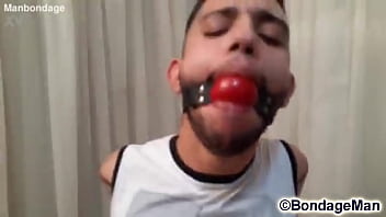 Preview 4 of 3d Anime Machine - Tavinho in bondage is gagged many times for audition gag test