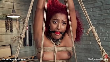 Preview 2 of Anatomy Class Eng Sub - Redhead ebony trainee anal plugged