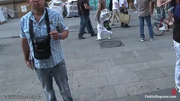 Preview 1 of Elvira Lopez - Big fake tits slut fucked in public