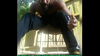 Preview 1 of Alix Amillian Bikini - Hot Ripped Straight Bodybuilder Posing Nude and Jerking Off Big Dick in the backyard