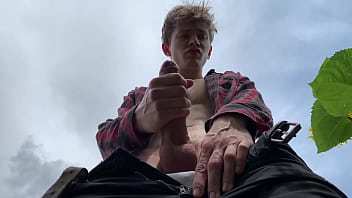 Preview 4 of Angela White Selfie - Hot Handjob OUTDOOR &amp_ Young Cute Boy CUM HARD /perfect BODY / BIG DICK 23cm